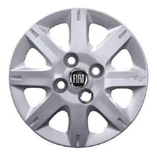 Jogo De Calota Aro 13 Fiat Uno Way + Emblema Resinado Preto 072CBPTAU