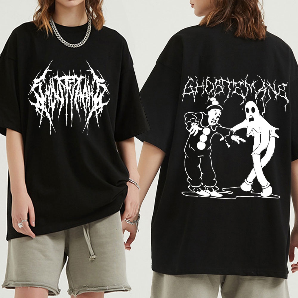 Ghostemane Camiseta De Dupla Face Impressão Homens Moda Algodão Hip Hop Metal Rock Streetwear