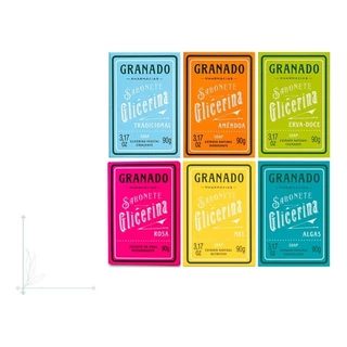 Sabonete Granado Glicerina 90g Sem Perfume 3 Caixas Banho em Barra