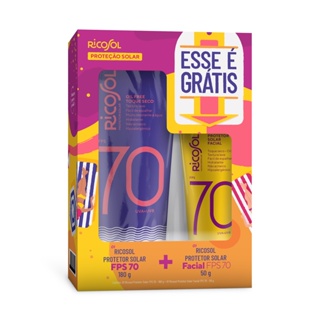 Kit Protetor Solar Corporal 180g + Protetor Facial 50g FPS 70 Ricosol