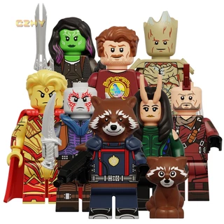 Star-Lord Rocket Raccoon Bricks Super Heroes Nebula Drax Adam Mantis Mini Blocos De Construção Figuras De Brinquedos Infantis KT1070