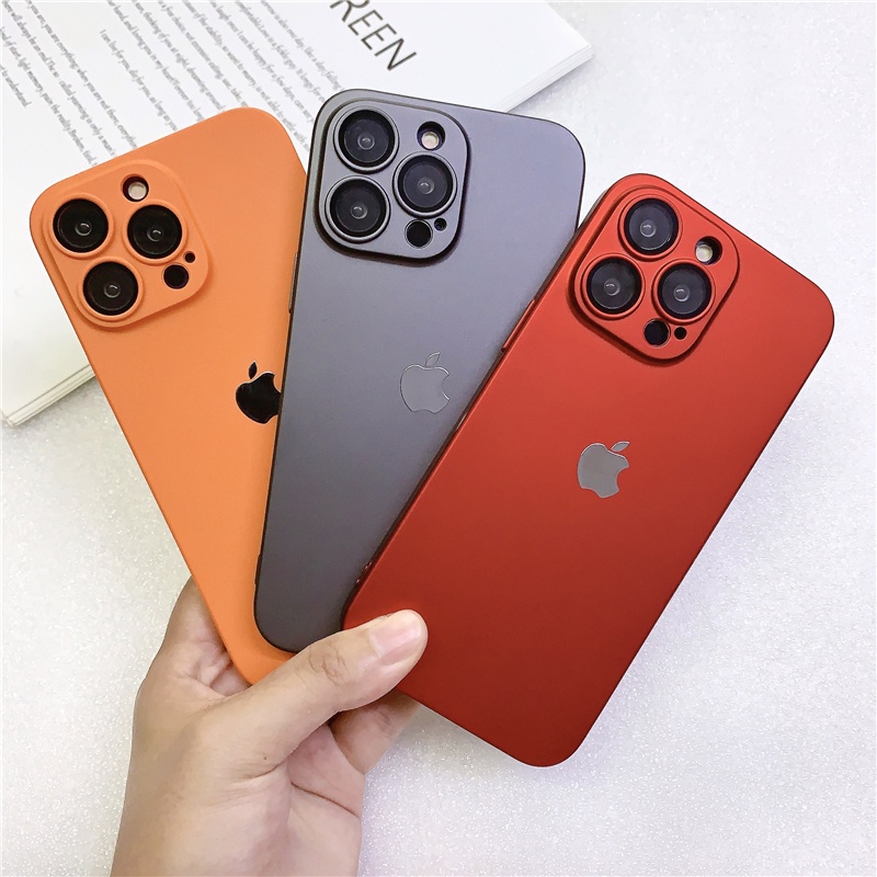 Pc Ultra-Fino Fosco Para Caixa IPhone 14 13 12 11 Pro Max XSMAX XR Proteção Da Lente De Vidro Temperado Capa À Prova De Poeira