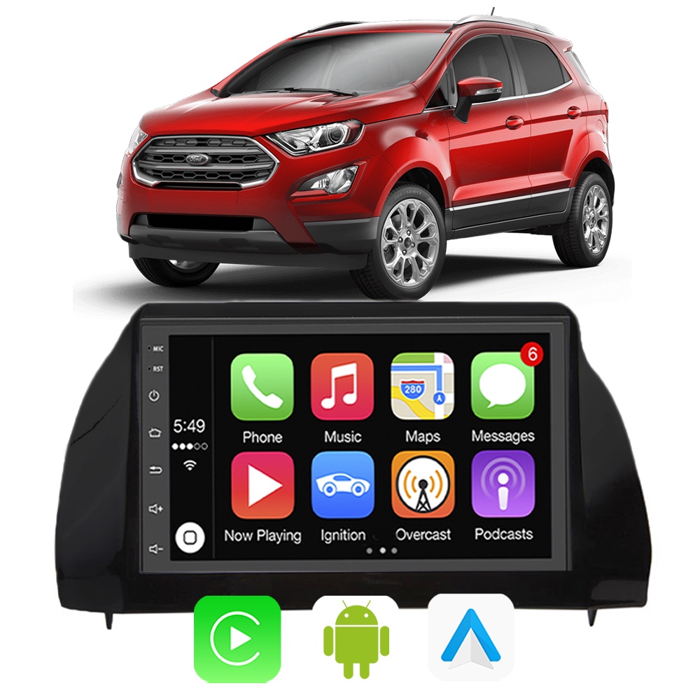 Kit Central Multimidia Carplay Android Auto Ecosport 2018 2019 2020 ...