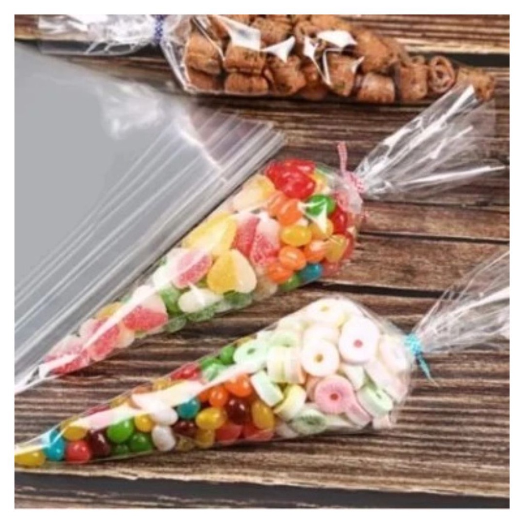 Saco Plástico Tipo Cone 10x15 Transparente | 50 Unidades | Shopee Brasil