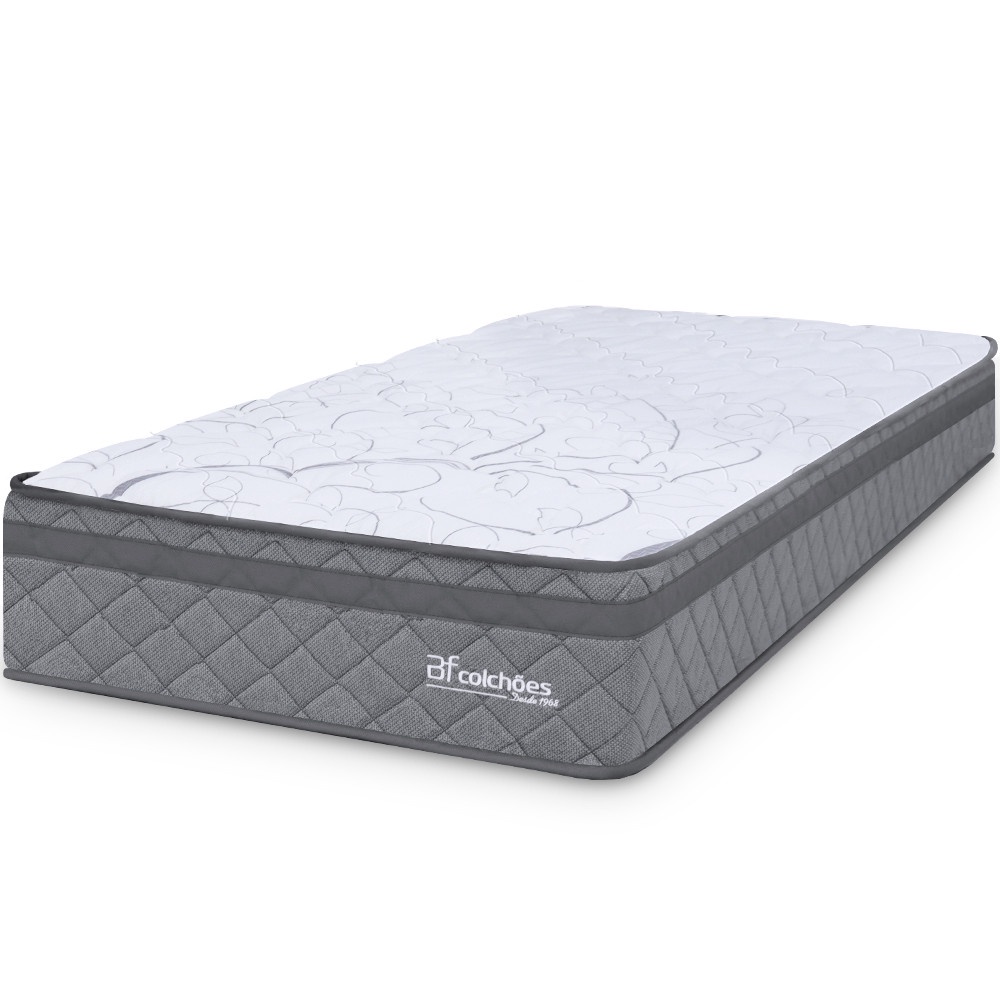 Colchão Solteiro Espuma D45 Extra Firme Ortopédico Antialérgico Certificado 88x188x24cm - BF Colchões