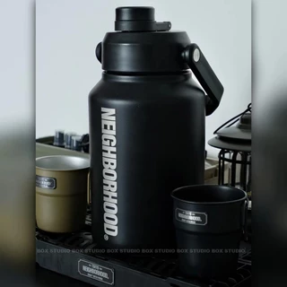 NEIGHBORHOOD Balde Para Campismo Ao Ar Livre Gelo NBHD Garrafa Térmica De Água Copo Frasco Armazenamento A Frio 304 Aço Inoxidável De Grande Capacidade Estilo Blackened Style