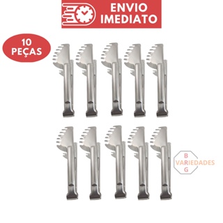 Pegador de Massas Saladas Multiuso em Aço Inox Bar Buffet Restaurante Lanchonete 20cm 10 Peças Linha Premium