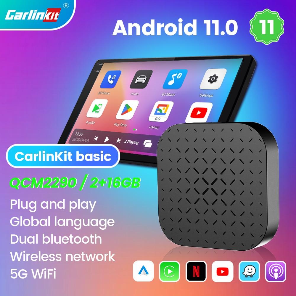 CarlinKit Basic CarPlay Sem Fio Android Auto Tv Box AI 11 Iptv Netflix Youtube 5G WiFi Qualcomm Smart
