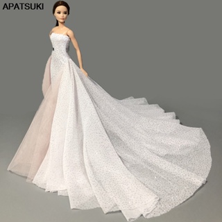 Moda princesa vestido de casamento para barbie 1/6 roupas de