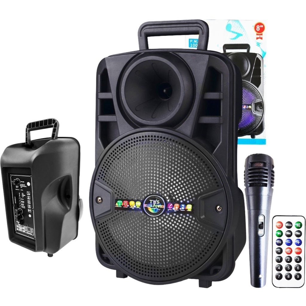 Caixa De Som Amplificada Led Alta Potencia 1000w Pmpo Usb Fm | Shopee ...