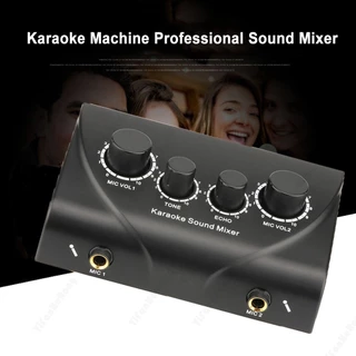 Reverb KTV Karaoke Pré-Efeitos De Entrada De Microfone Duplo Portátil Mixer De Áudio Para Amplificador