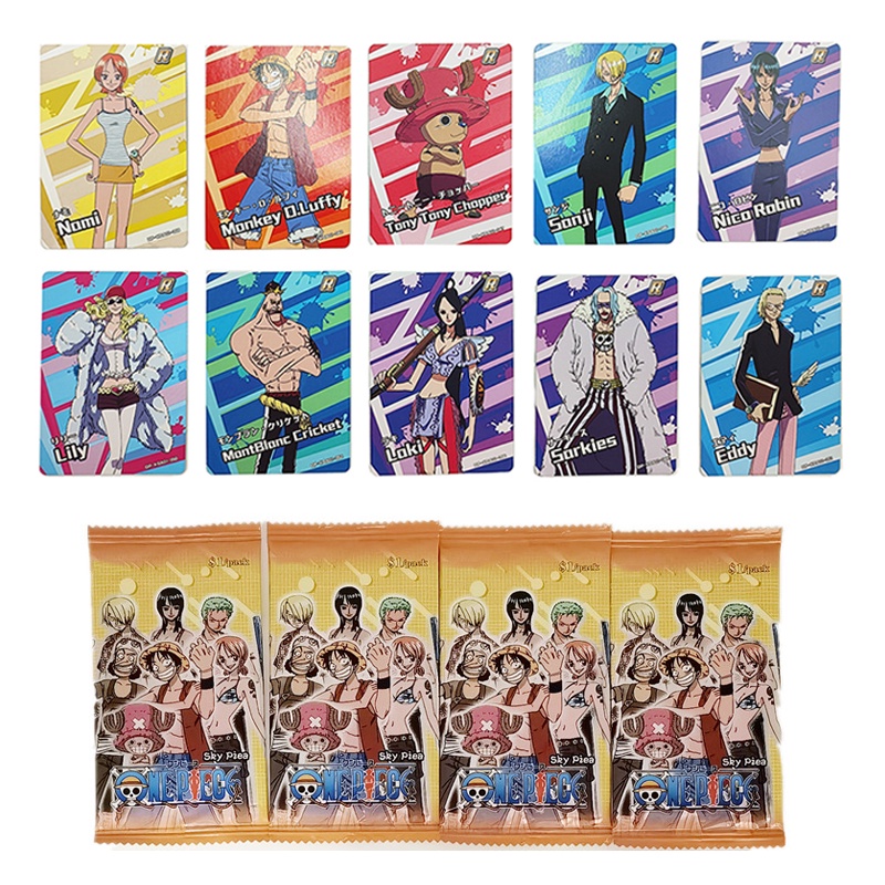 18pcs ONE PIECE Gold Cards Monkey D Luffy Sanji Nico Robin Nami