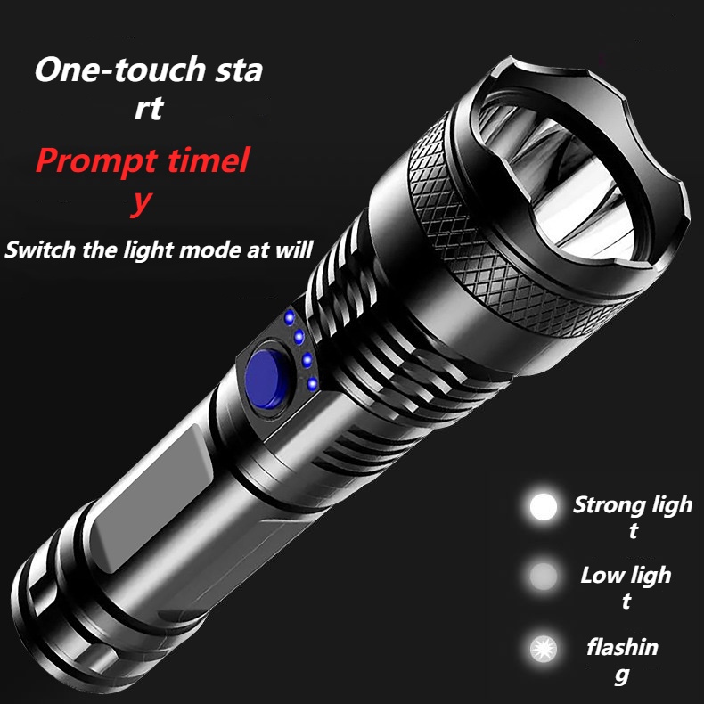 Lanterna super potente Lanterna De Luz Forte ABS USB De Carregamento De Energia Do Usuário Doméstico Portátil De Pesca Noturna Ao Ar Livre Acampamento