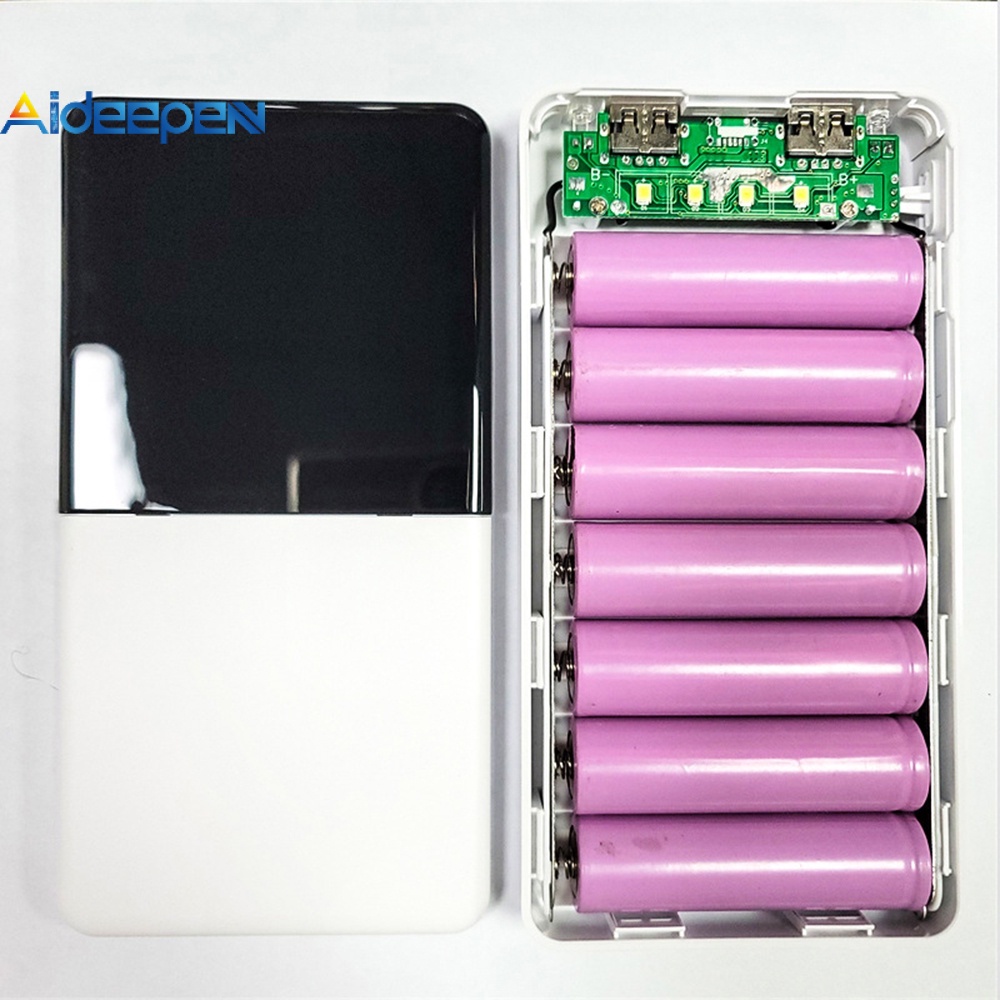 AIDEEPEN 18650 USB Power Bank Caixa De Carregador De Bateria Com Luz LED Para Smartphone Sem