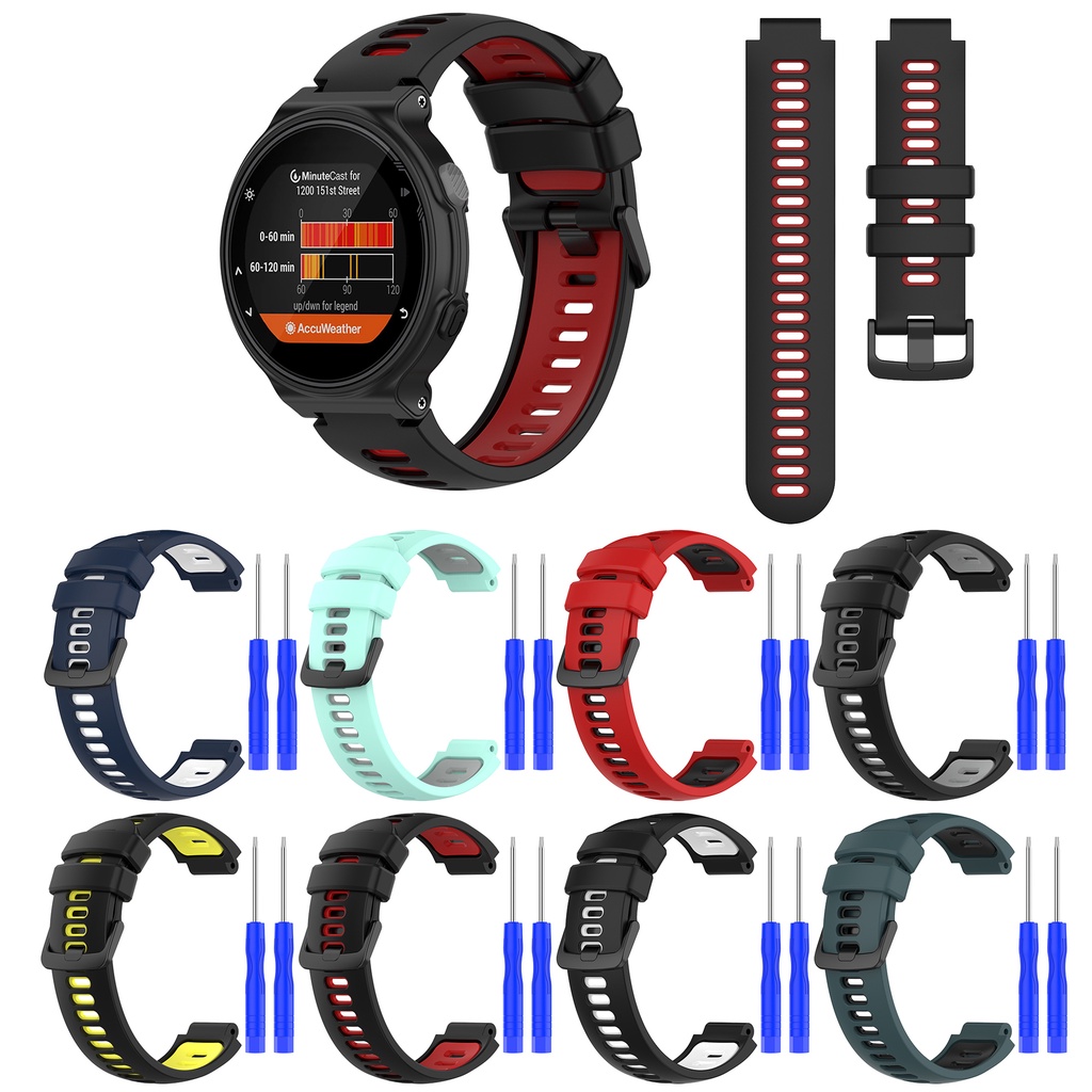 ANZOAT Cinturino di ricambio in morbido silicone per Garmin Forerunner 220/ 230/235 per Garmin 620 630 735 Approach S20 S5, For Forerunner 220, agata