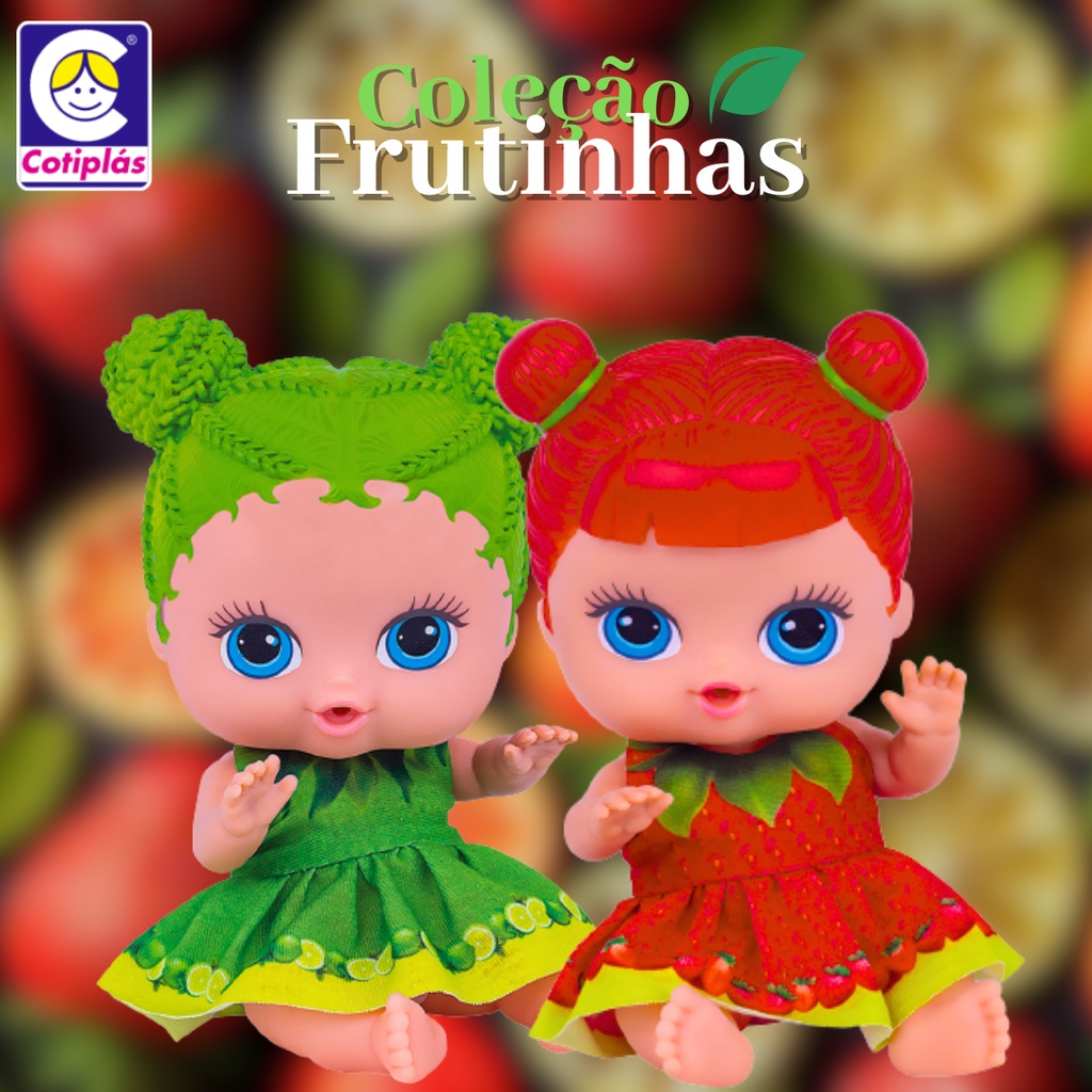 Kit Boneca Cheirinho de Frutas Coleção Frutinhas Morango + Limão 18cm ...