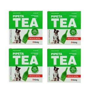 Kit 4 Anti Pulgas Pipeta Tea Para Cães De 10,1 Kg Á 25kg
