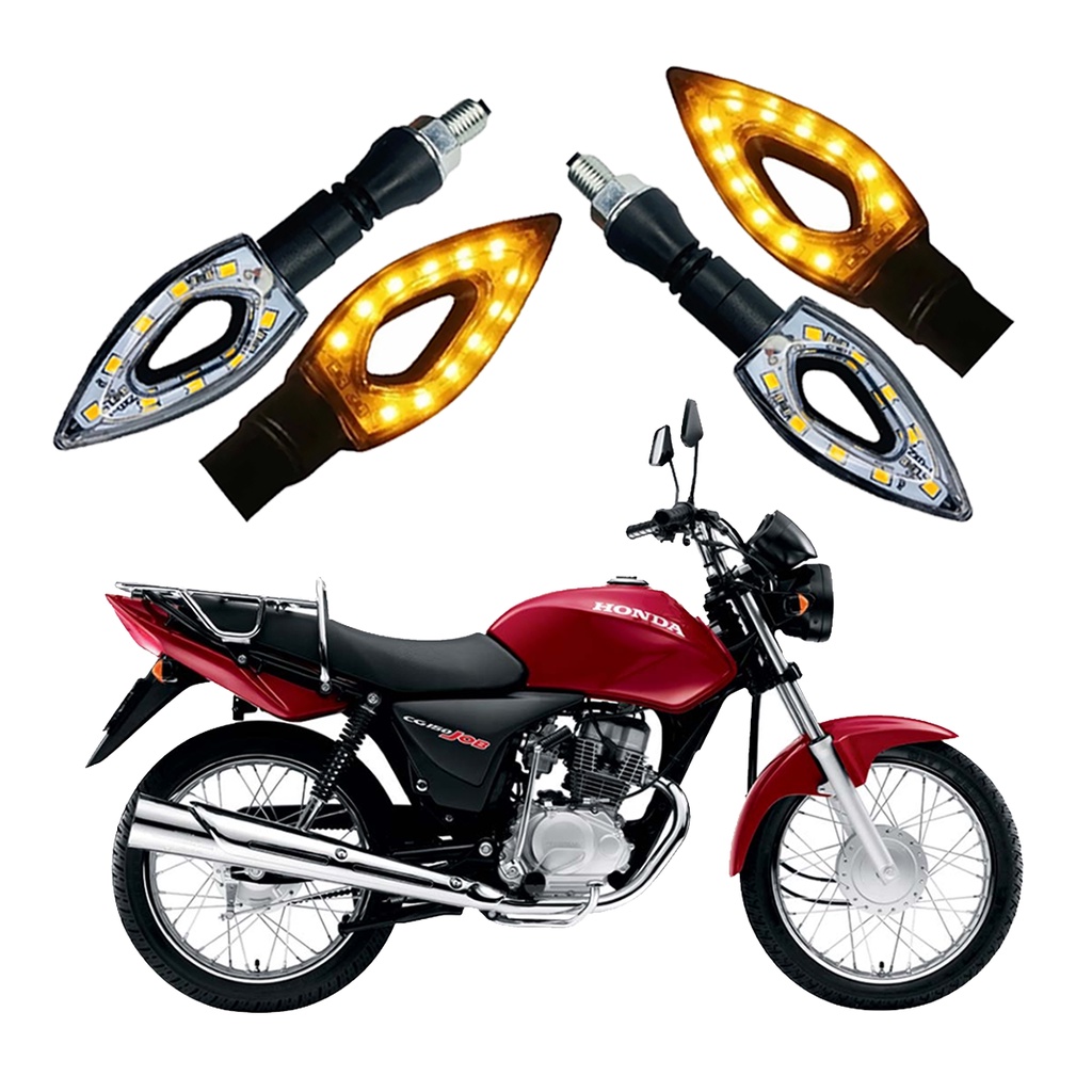 Kit 4 Setas Esportivas de Led P01 Modelo Flecha vazado para Moto Honda ...