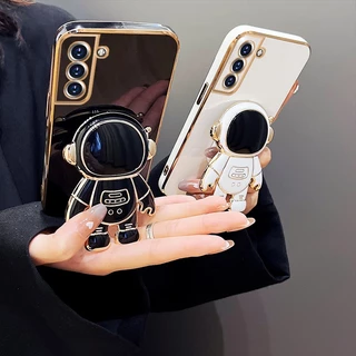Para Samsung Galaxy S20FE S21 5G S21PLUS S21ULTRA S21FE S22 S22 PLUS S22 ULTRA S10 S10 Porta-Casaco Dobrável Astronauta Em Silicone