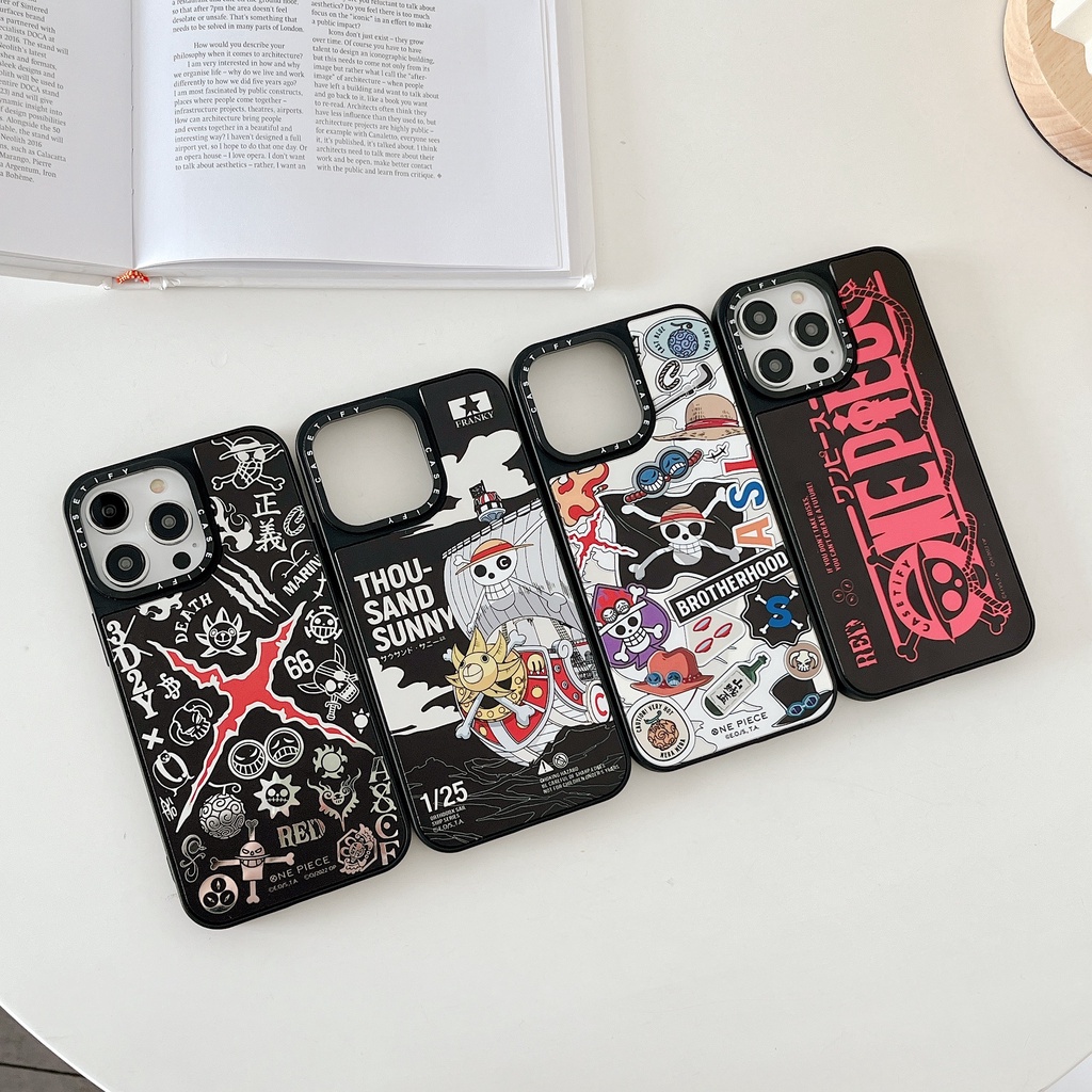 Anime One Piece Ilustração Espelho Duro Casetify Capa De Telefone Para iPhone 16 15 14 13 12 11 Pro Max Plus