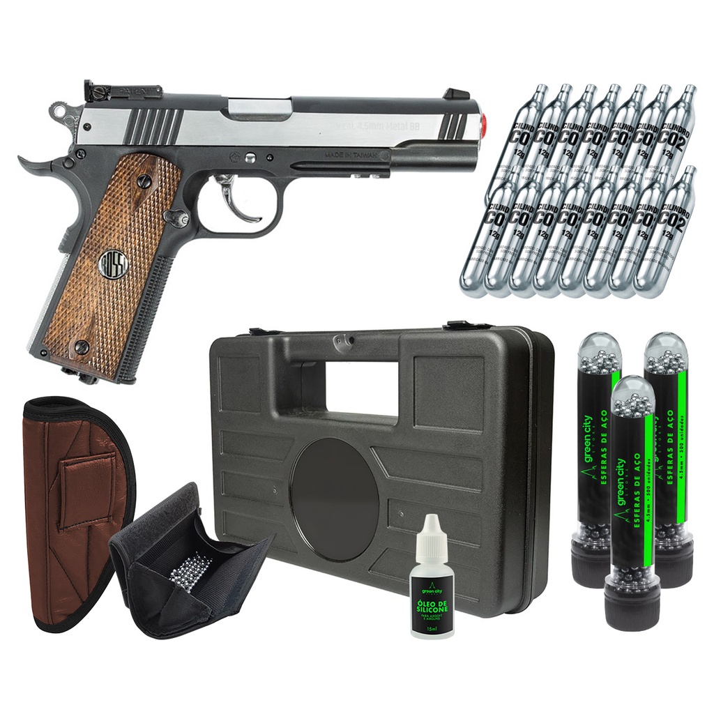 Pistola Airsoft Colt 1911 Spring - Plástico - Toy - Calibre 6,0mm