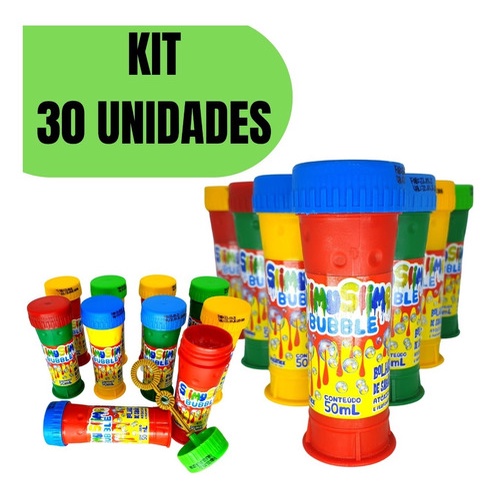 Kit 30 Prenda Festa Junina Bolha Sabão Doação Presente Brinquedo Bolinha de Sabão Criança