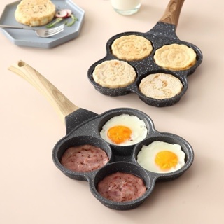 Panela antiaderente para fritura, 4 buracos, panelas de café da manhã panqueca, fogão a gás de indução, cozinha doméstica
