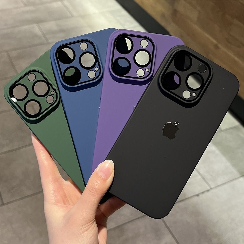 Capa Dura Ultra Fina À Prova De Choque Para iPhone 15 12 13 14 Pro Max Filme De Proteção De Vidro Da Lente Câmera