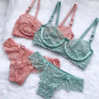Conjunto Lingerie Calcinha e Soutien Sem Bojo Com Aro Sensual Sexy Luxo Eu Sou Estilo