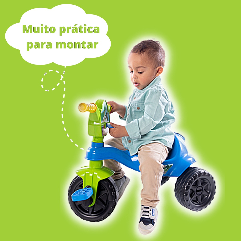 Motoca Menino Velocipede Triciclo Infantil Com Pedal Crianças Aprox 2 ...