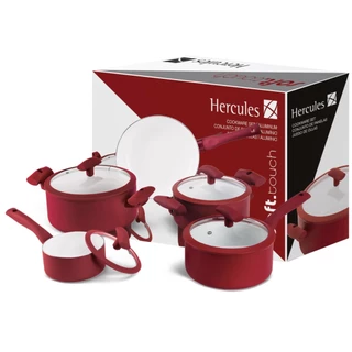 CONJUNTO PANELA 5PC VERMELHO HERCULES PA300-5PVM
