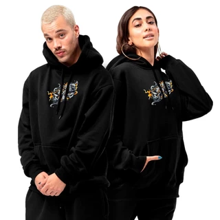 Kit Casal Moletom Modelo Canguru Com Capuz Blusa Peluciada