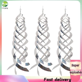 Refletores Espirais Repelentes De Pássaros Mylar Spinner Prata , Dispositivo Refletor De Pendurar , Decorativos De Jardim , Como Pica-Pau , Pombos E Geese , 3 Pacote