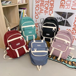 Moda simples mochila feminina costura grande capacidade estudante saco de escola bolsa de viagem ANJGG