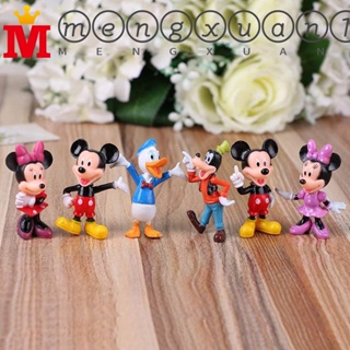 MENGXUAN1 6pcs/Conjunto Anime Periférico Mickey Mouse Minnie Donald Decoração De Bolo Presentes PVC Figura Brinquedos Para Crianças