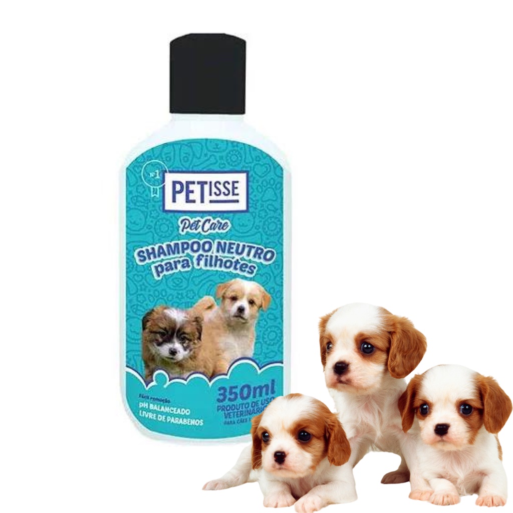 Shampoo Neutro Para Cachorro Gato Filhotes Pet Care Petisse 350ml Sem Parabenos pH Balanceado