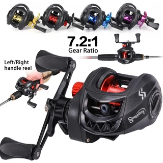 Sougayilang 5 cores 18 + 1 carretel de pesca com rolamento de esferas Arraste máximo 10Kg 7,2: 1 Relação de engrenagem Carretel de arremesso com freio magnético 0-9 Pancing Memancing para água salgada / água flash