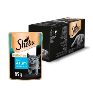 Caixa 20un Ração Úmida Sheba Sachê Gatos Filhotes Atum 85g em Oferta na Shopee