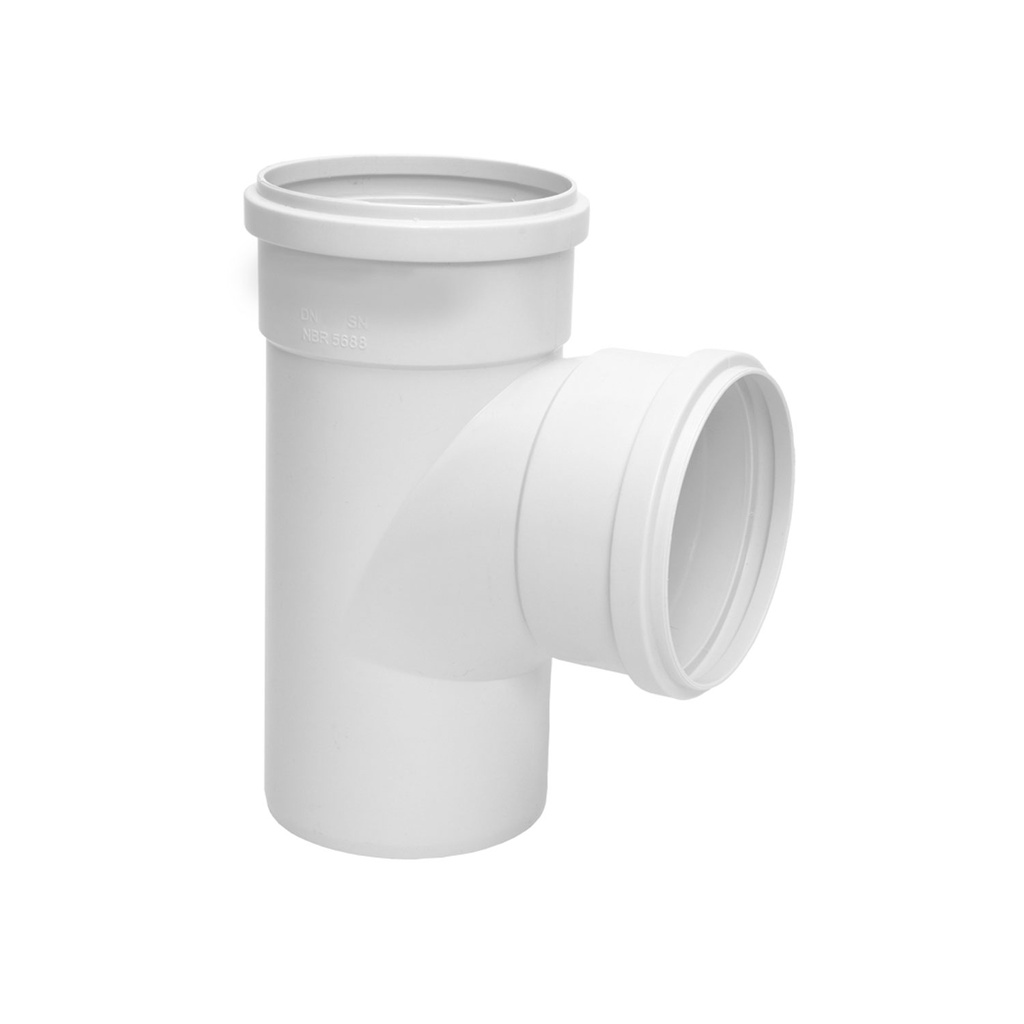 Te PVC Esgoto 75mm DN75 Branco Soldável Hidráulica - Escorrega o Preço