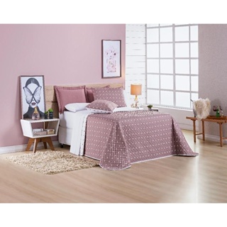 Colcha Cobre Leito Petit Poa Casal Padrao 3pcs Micropercal 200Fios Bolinha Matelado Dupla Face