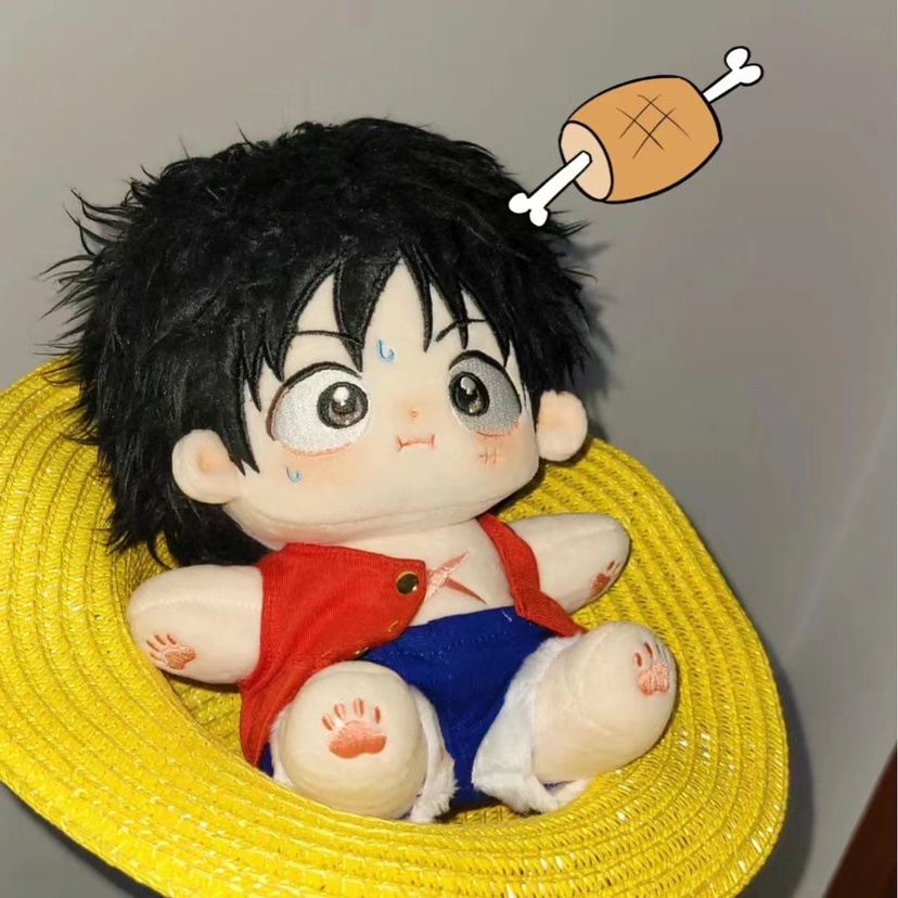 20cm Anime OnePiece Lufei Pelúcia Boneco Fofo Brinquedo Como Presente