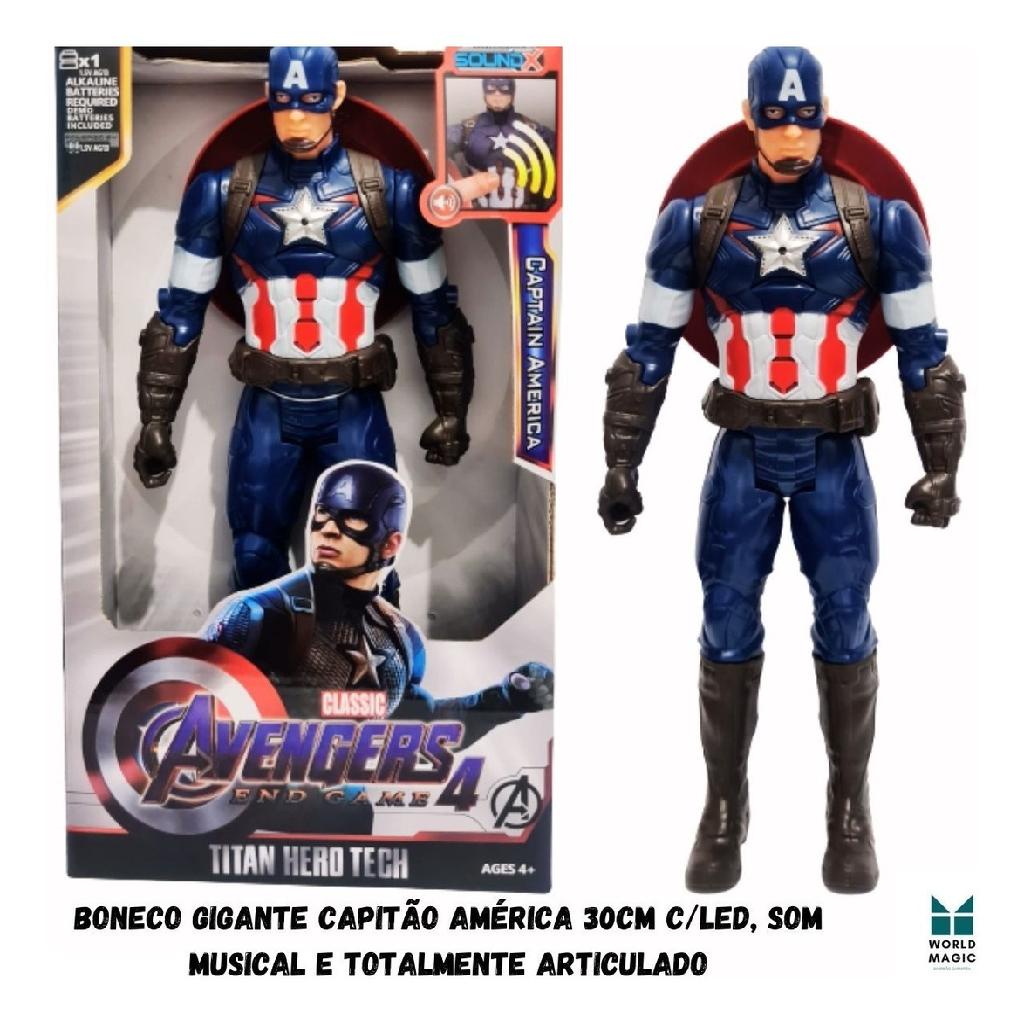 Boneco Vingador Avengers Capitão América 30 Cm C/ Som E Lu | Shopee Brasil