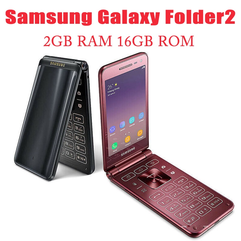 Samsung Galaxy Folder 2 G1650 G160N Quad Core 2GB RAM 16GB/32GB ROM 8MP Câmera 4G LTE Wifi Dual SIM Desbloqueado Andróide Flip Suporte Para Smartphone Móvel Do Google play
