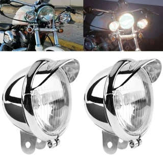 1 Pçs Faróis Universais Da Motocicleta 10w 12v Luzes Laterais Retro De Nevoeiro Externas