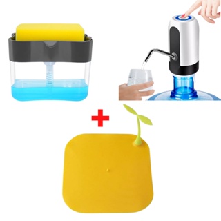 Kit Bebedouro Bomba elétrica + Dispenser Detergente com Suporte + Protetor de Ralo