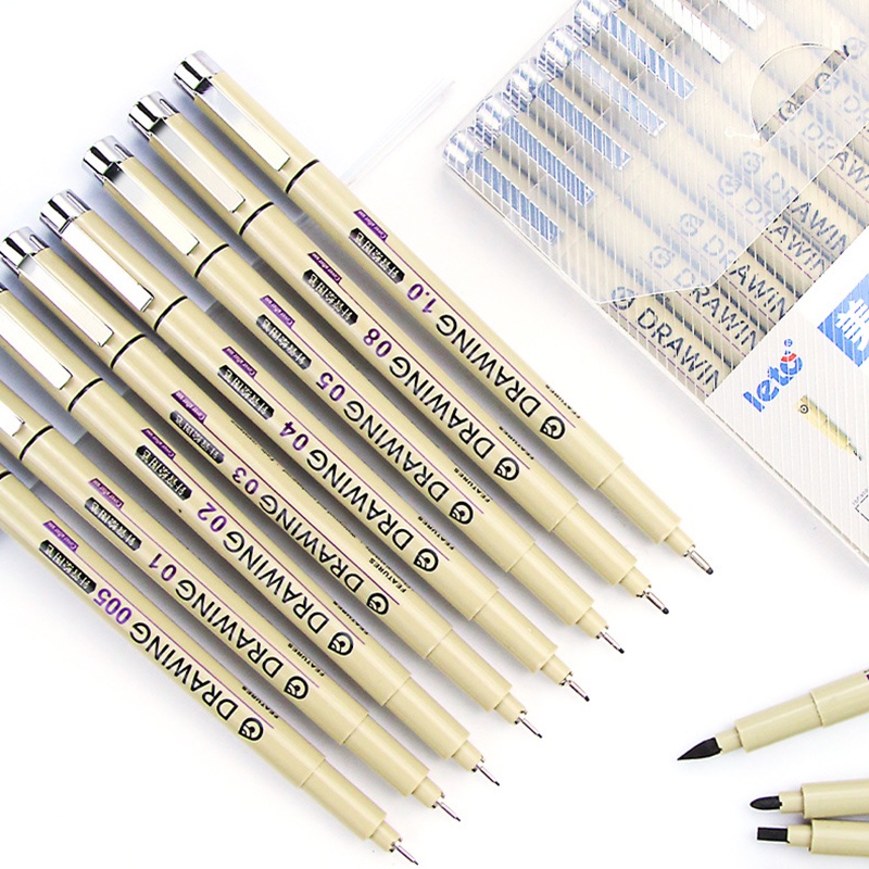 Caneta Pigment Liner Micron À Prova D'água Marcadores De Arte D'água Manga Desenho Mão Esboço Agulha Fineline Suprimentos Papelaria
