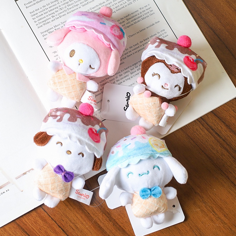 Kawaii Sanrio Canela Brinquedos de pelúcia Mochila Vestir pelúcia boneca  pingente Peluche Cartoon Little White Doctor Bag Charm Juguetes