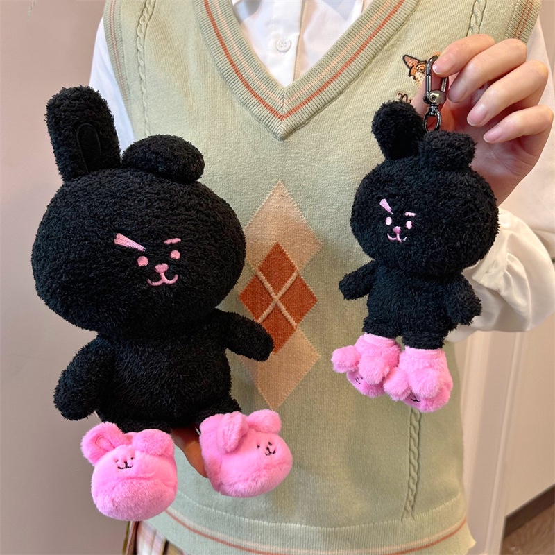 Kpop BTS Lucky Cooky Black Edition Chaveiro De Pelúcia - Escorrega
