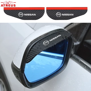 2 Peças Para Nissan Carro De Carbono Fibra Vista Traseira Espelho De Chuva Sobrancelha À Prova Para Nissan Versa Kicks Tiida March Sentra Livina gtr
