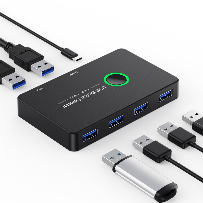 Interruptor USB 3.0 Switcher 2 Computadores Compartilhando 4